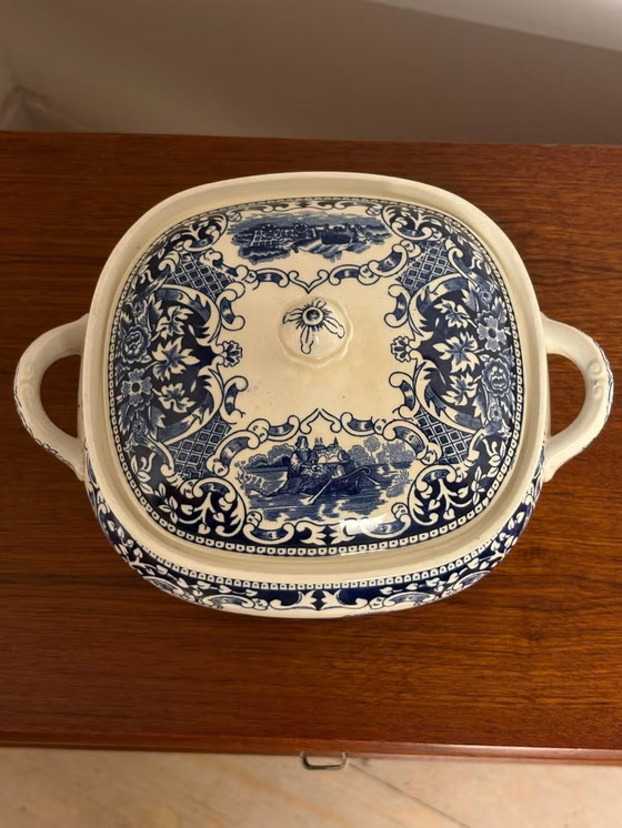 Royal Sphinx Petrus Regout Maastricht Old England plat couvert, Vaisselle, Blanc, Vintage (photo 5 sur 11)