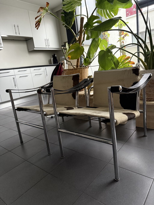 Paar LC1 Stühle Le Corbusier