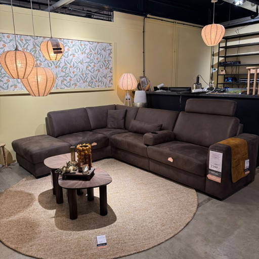 Divano angolare Muscolo con funzione relax in micropelle Dakota