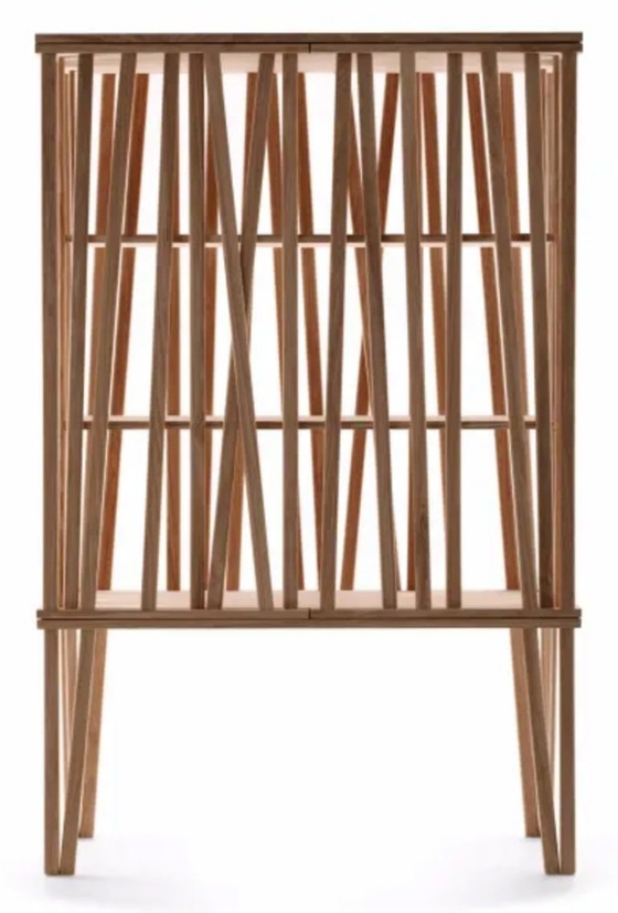 Exclusieve designvitrinekast van Porro “Mikado” met originele factuur – Wandkast, Wood (photo 3 of 7)