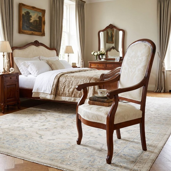 Fauteuil ancien en noyer, Italie 19ème siècle – Wood (photo 2 of 12)