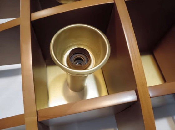 Iconica Wood Flush Mount Lamp with Angelo Brotto for Esperia – Wall lights, Brass (photo 28 of 30)