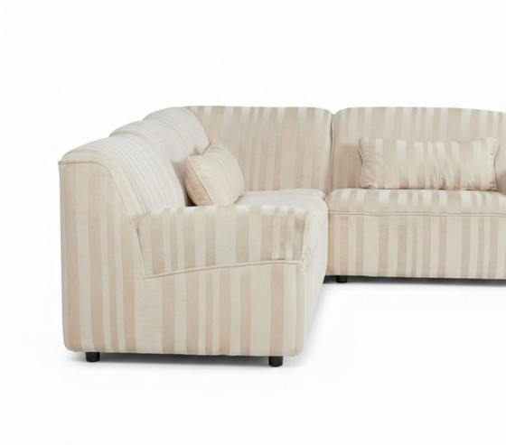 Image 1 of German Modular Sofa Set (10 Pieces) — Wood Frame & Velvety Textile