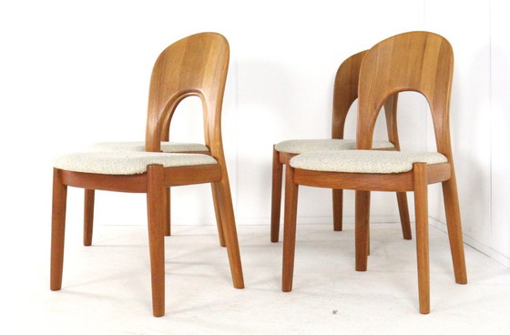 Image 1 of Set di 4 sedie vintage Cowfoed Morten John Mortensen imbottite