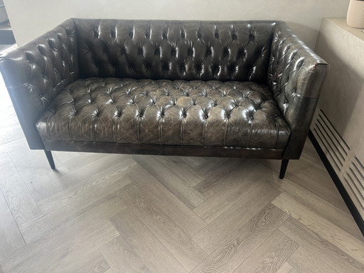 Canapé Chesterfield fait main de haute qualité – 2 zitsbanken, Leather