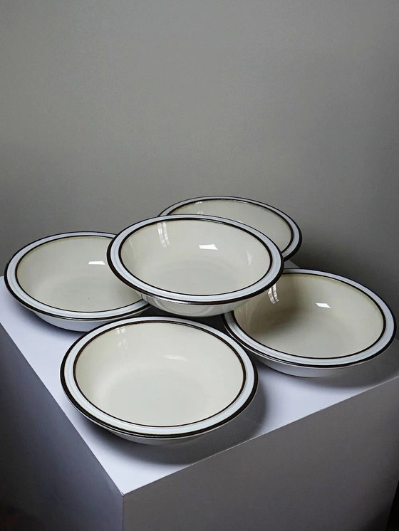 8 ciotole/piatti fondi Denby England in gres vintage anni '80-'90, Stoviglie, Porcellana, Beige (foto 5 di 14)