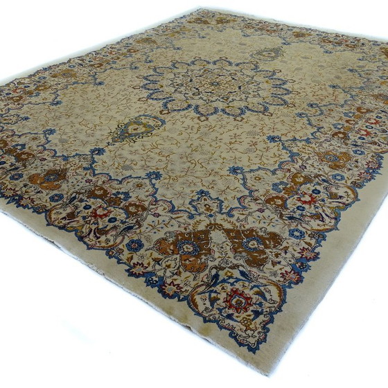 Image 1 of Exklusiver, halb antiker XXL-Keshan-Teppich – 428 x 318 cm – handgeknüpfter Perserteppich