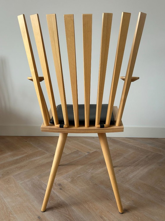 Fredericia Mikado Dining Chairs – Set of 6 – Foersom & Hiort-Lorenzen – Leather, Wood (photo 4 of 10)