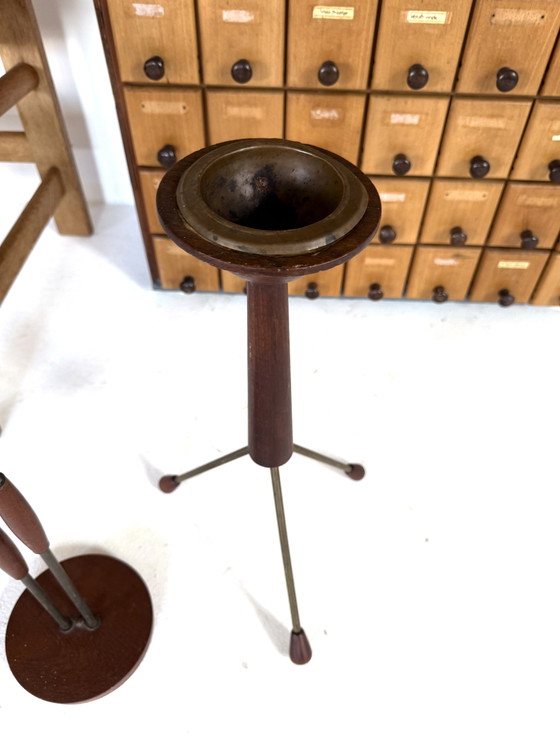 Image 1 of Set di 2 posacenere vintage danesi in teak, anni '60.