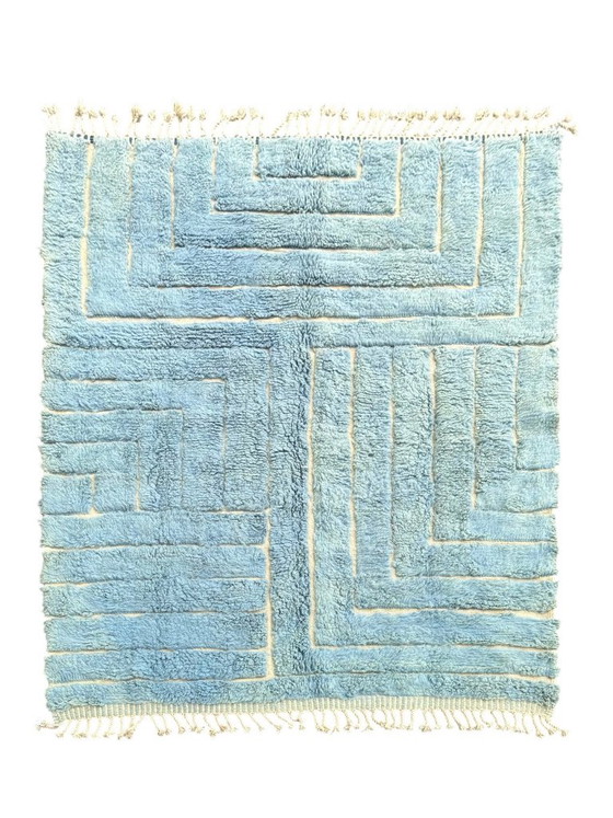 Moroccan Mrirt Rug Blue 185x250 cm, Handmade Berber Wool Rug – Rugs & carpets (photo 2 of 9)
