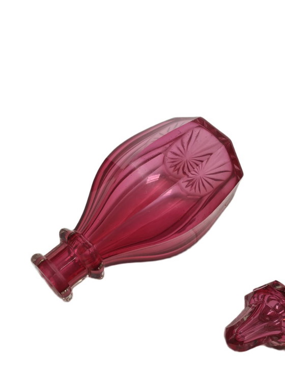 Biedermeier Rubin karaf, voormalig Oostenrijk-Hongaars Rijk, jaren 1890 – Glazen & Karaffen, Glass (photo 7 of 13)