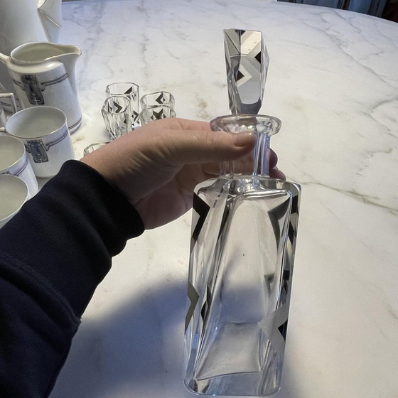 Servizio da Liquore Cubista Art Déco in Cristallo di Karl Palda, anni '30, Set di 8 – Bicchieri e caraffe (photo 6 of 17)