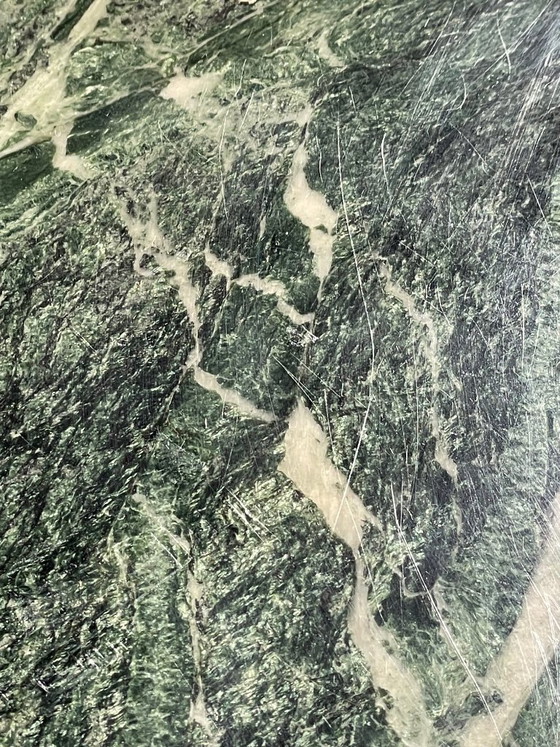 Image 1 of Table vintage en marbre vert de mer et palissandre années 1970