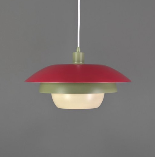 Vintage dreifarbige skandinavische Pendelleuchte; Dänemark, 1980 – hanglampen, Metal (photo 2 of 7)