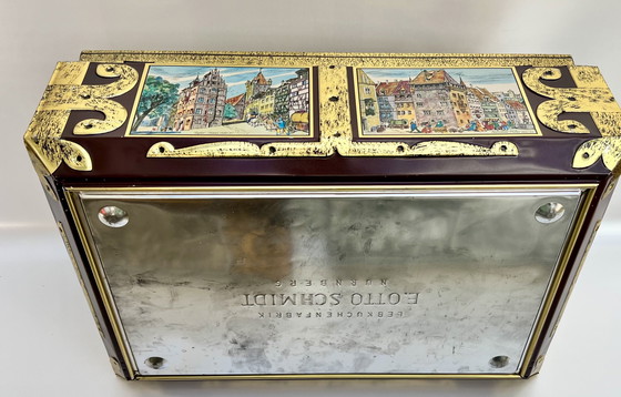 Image 1 of Juego de 6 latas de pan de jengibre nostálgicas – Lebkuchen Schmidt & Wicklein, Nuremberg, ca. 1950-1970