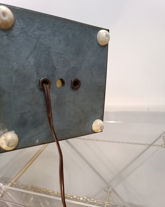 Image 1 of Tischlampe aus perforiertem Messing, 1954