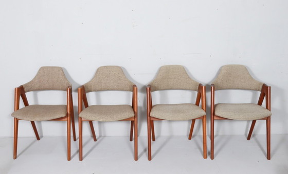 Image 1 of Set di 5 sedie/sedie da pranzo di Kai Kristiansen per Sva Møbler, modello: 'Compas', Danimarca, anni '60