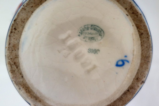 Image 1 of Art-Deco-Keramikvase mit Vogeldekor von Amphora, 1920