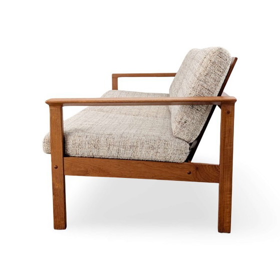 Original Vintage Midcentury Three-Seater Sofa Teak Vamo Denmark, Vamo Møbelfabrik, 3-5 seaters, Wood, Beige (photo 3 of 11)
