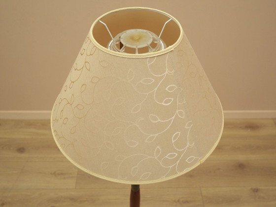 Danish floor lamp with wood and metal base, botanical fabric shade, 1960s, Floor lights, Textile, Multi Color (photo 7 of 13)
