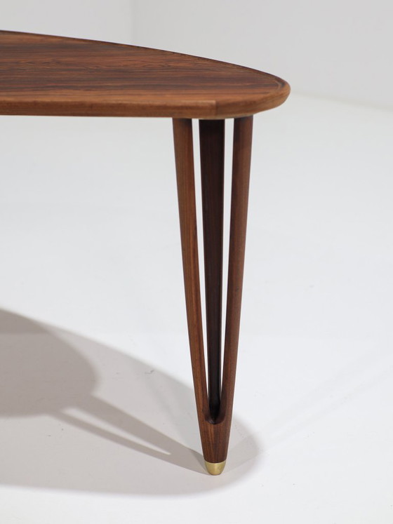 Organic Coffee table BC Møbler triangle rosewood Danish 1960s (photo 11 of 13)