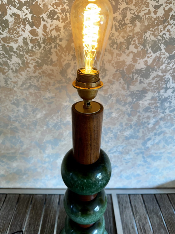 Image 1 of Kaiser Leuchten ceramic and wood lamp