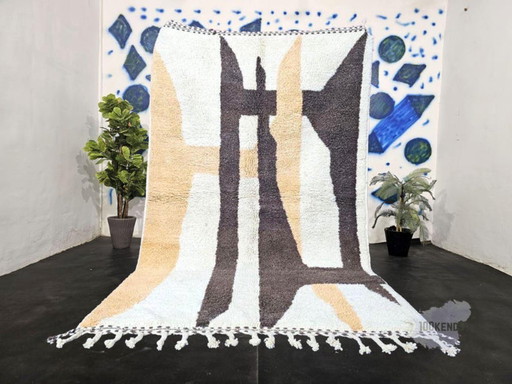 Marokkanischer Teppich aus Naturleinen, 300 x 150 cm