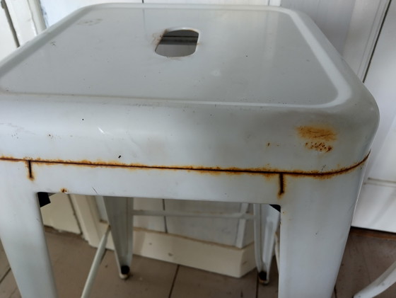 Image 1 of Tolix replica set of bar stools metal patina