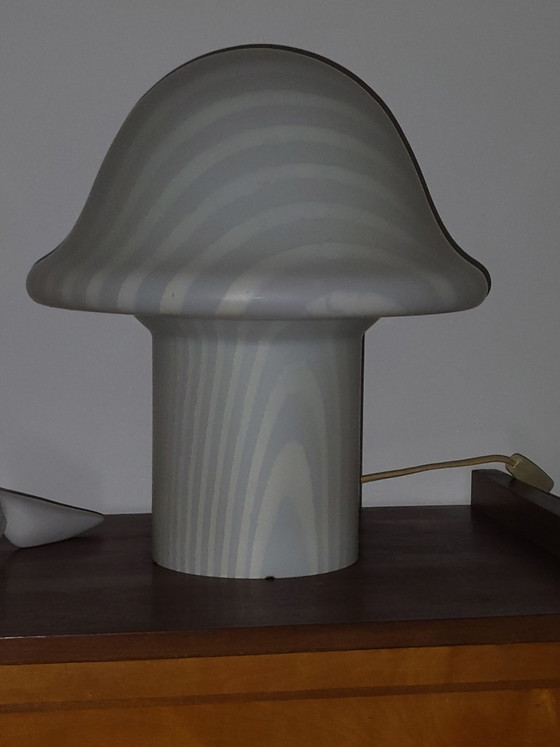 Peill & Putzler Mushroom Zebra Table Lamp – Vintage 70s – Glass (photo 3 of 5)