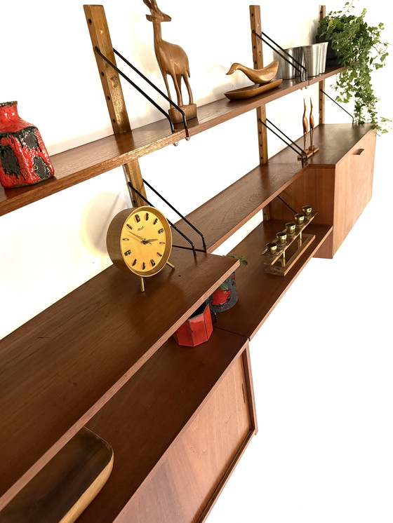 Image 1 of Vintage Danish modular teak wall system '60