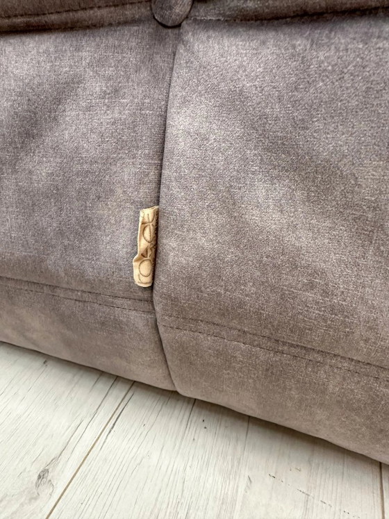 Image 1 of Vintage originele Ligne Roset Togo 2-zitsbank van Michel Ducaroy, grijs fluweel