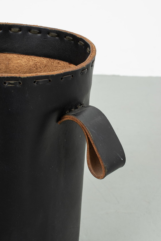 Image 1 of Leather trash can/umbrella stand