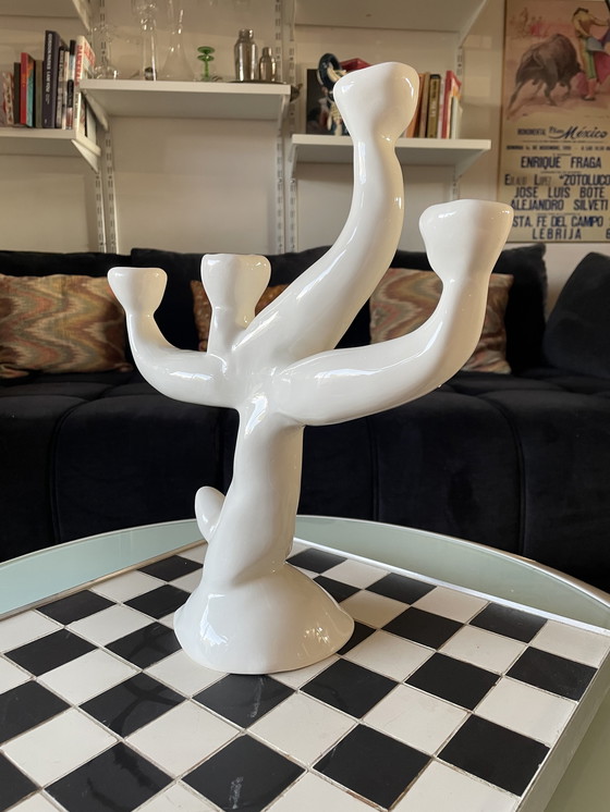 Image 1 of Candelabro de cerámica contemporáneo hecho a mano