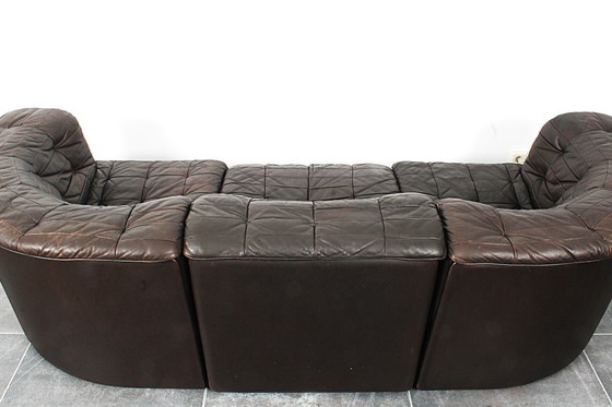 Image 1 of De Sede DS11 a due posti in pelle patchwork marrone