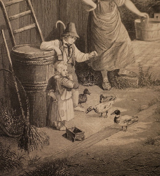 Image 1 of Antique engraving - Tyrolean Peasants by A. Payne after Quaglio the Younger