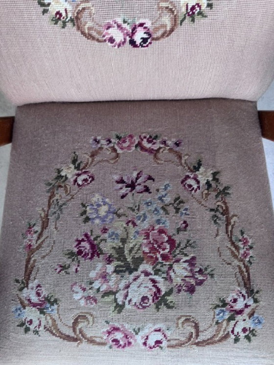 Two Nice Vintage Armchairs – Textile, Wood (photo 7 of 8)