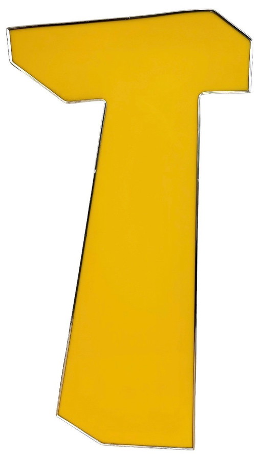 Large Vintage Yellow Illuminated Letter T, 1980s