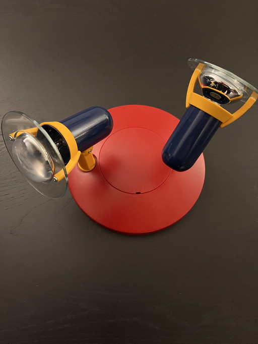 Vintage Massive Memphis - stijl plafondspot – 2 richtbare spots – jaren ’80 – model 2874/62 N1 – als nieuw