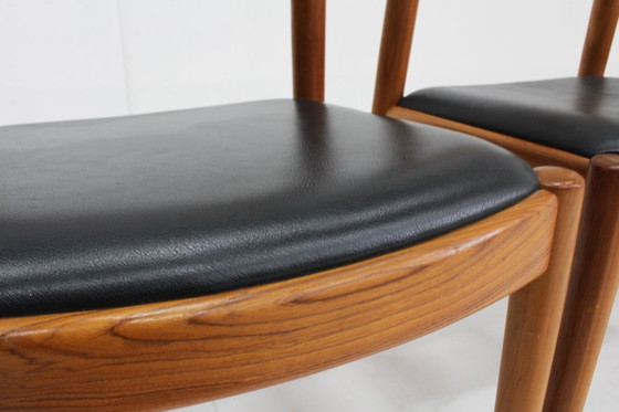 Image 1 of Ensemble de 7 chaises à repas vintage danoises Niels Koefoed en teck 1960