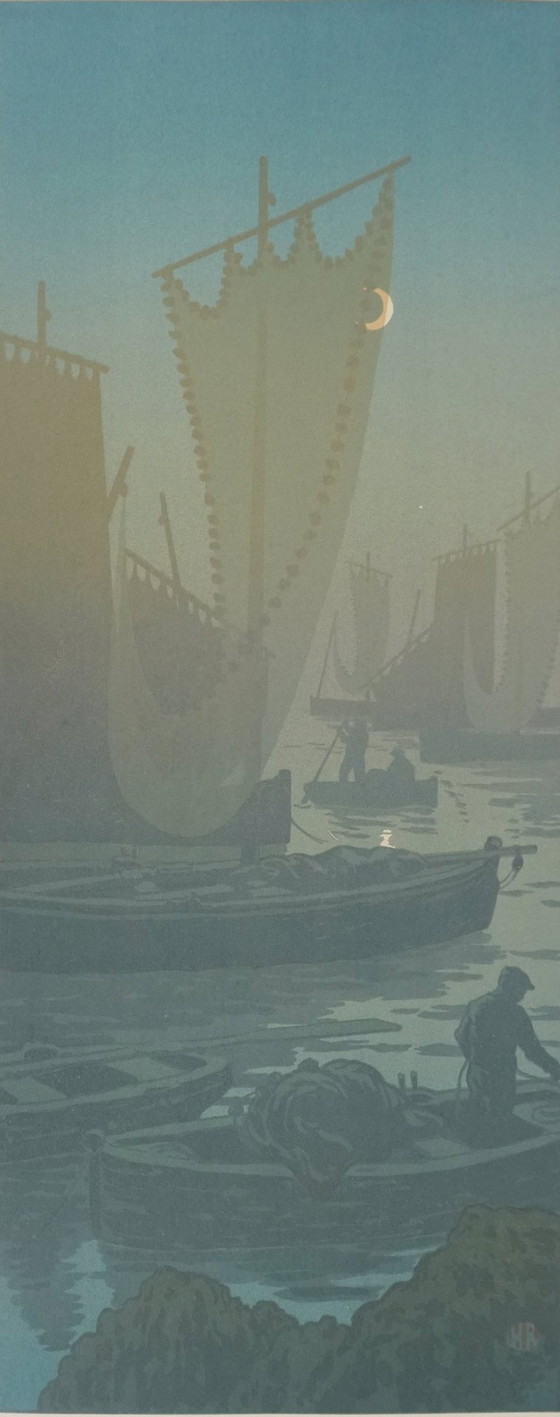Henri Rivière : La Féérie Des Heures, Premier Quartier, Lithographie Originale Signée (photo 4 of 8)