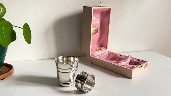 Image 1 of Silver-plated glass and napkin ring by UDNER