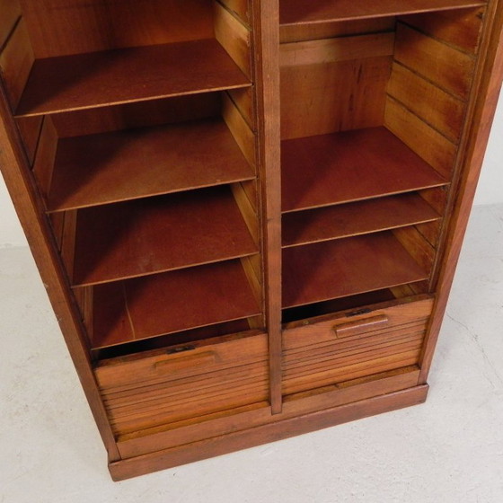 Image 1 of Cassonetto avvolgibile in rovere con 2 ante, altezza 180 cm, anni '50