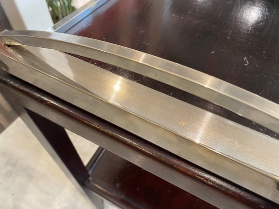 Image 1 of Bar serving trolley with castors 1 removable tray art deco 1930