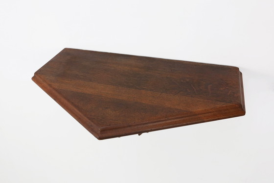 Image 1 of Paar von 2 antiken geschnitzten Eichenwandkonsolen, Frankreich ca. 1850