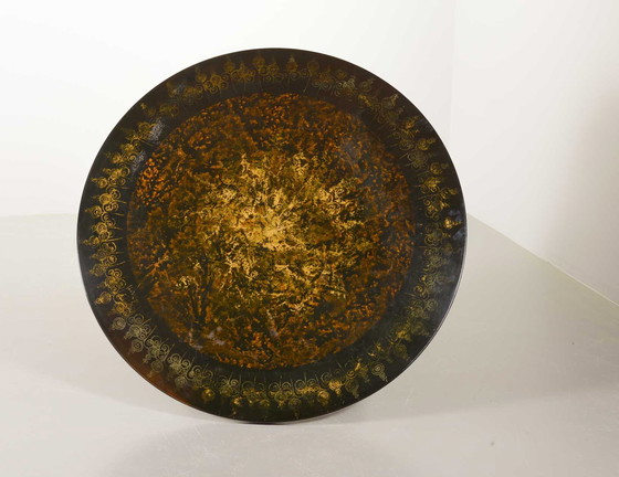 Image 1 of Distinguished Handpainted Large Coffee Table by Poul Cadovius & Designed by Susanne Fjeldsøe Mygge for Cado, Denmark, 1970s