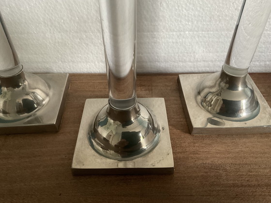 Image 1 of Set aus 3 modernistischen Kerzenleuchtern aus den 1970er Jahren
