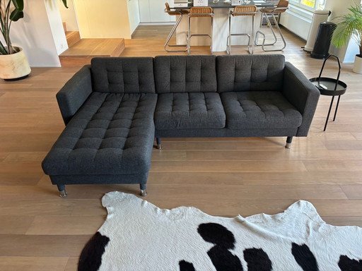 Canapé 3 places avec chaise longue "LANDSKRONA" - Gris foncé