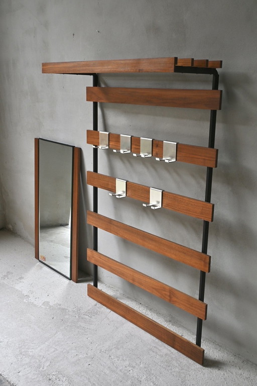 Armadio a muro in teak con specchio separato