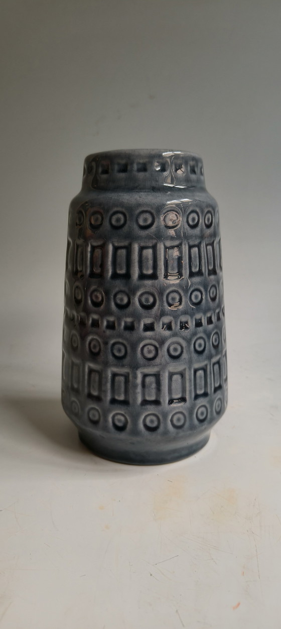 Image 1 of Vaso vintage 1970 Scheurich Inka in ceramica Germania Ovest blu