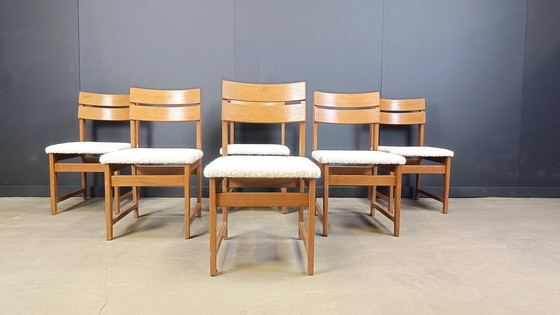 Image 1 of Vintage Brutalistische Eetkamerstoelen Set van 6 - jaren 1970